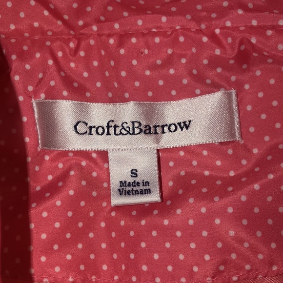 Croft & Barrow Pink w/Polka Dot Puff Vest Sz Small - Picture 8 of 9
